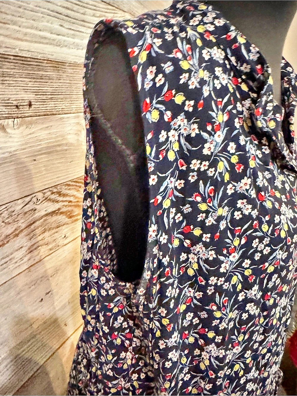 Chaps Floral Maxi Dress Black Size Large Like New - Picture 3 of 5